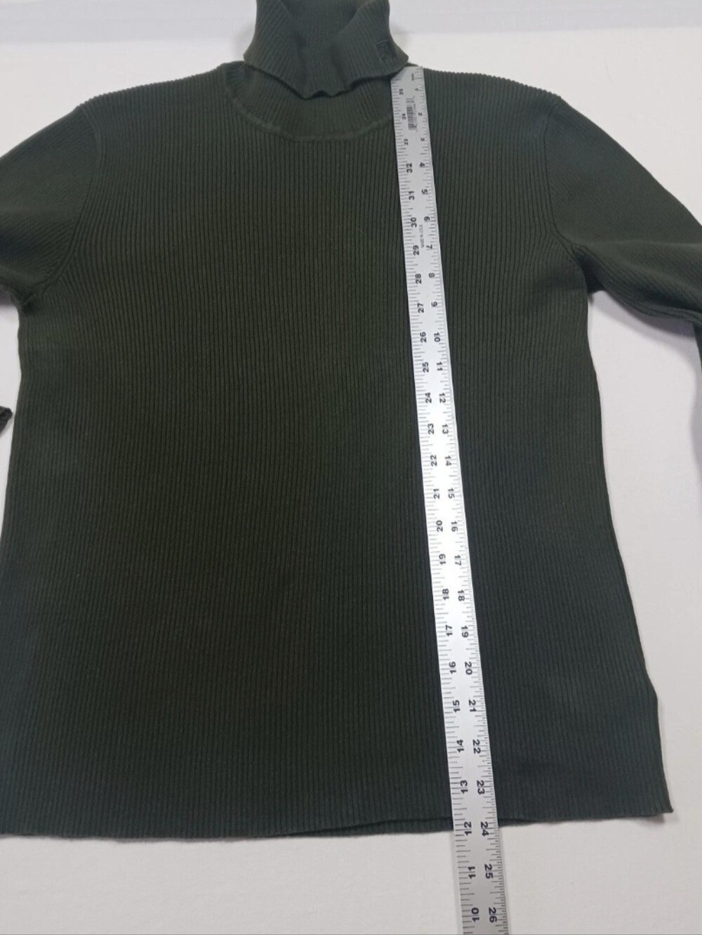 VTG Lauren Ralph Lauren Sweater Women's Turtleneck Ribbed Dark Olive Green XL - Picture 8 of 9